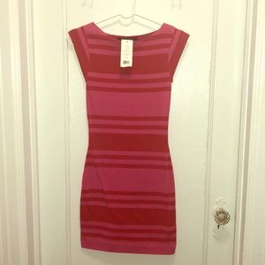 BNWT- Fitted cap sleeve pink and red spring dress